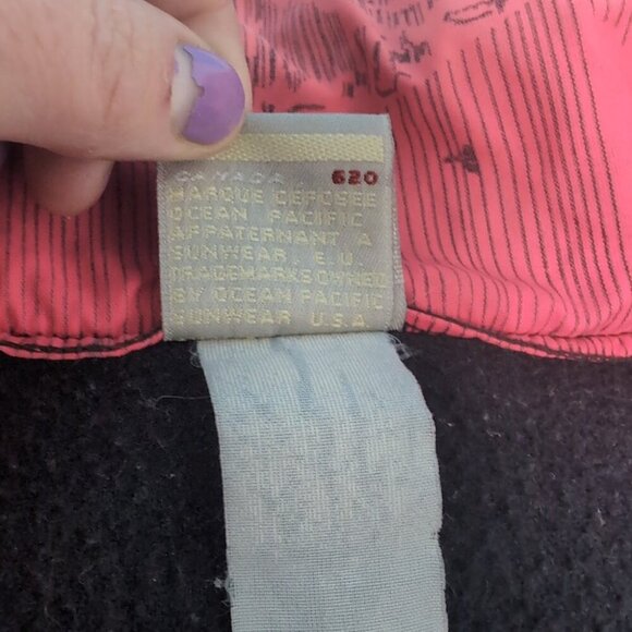 Vintage Ocean Pacific Mind Over Board Fleece Quarter Zip Black With Surf Motif - Picture 3 of 9